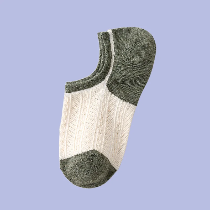 Chaussettes assorties en coton pour femmes, série de fleurs cachées, taille peu profonde, document tout match, printemps et été, nouveau bateau, 5/10 paires