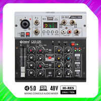4-Channel Recording Sound Card Audio Mixer 5.0 Bluetooth Connection, Essential for Live Streaming and Singing Recording