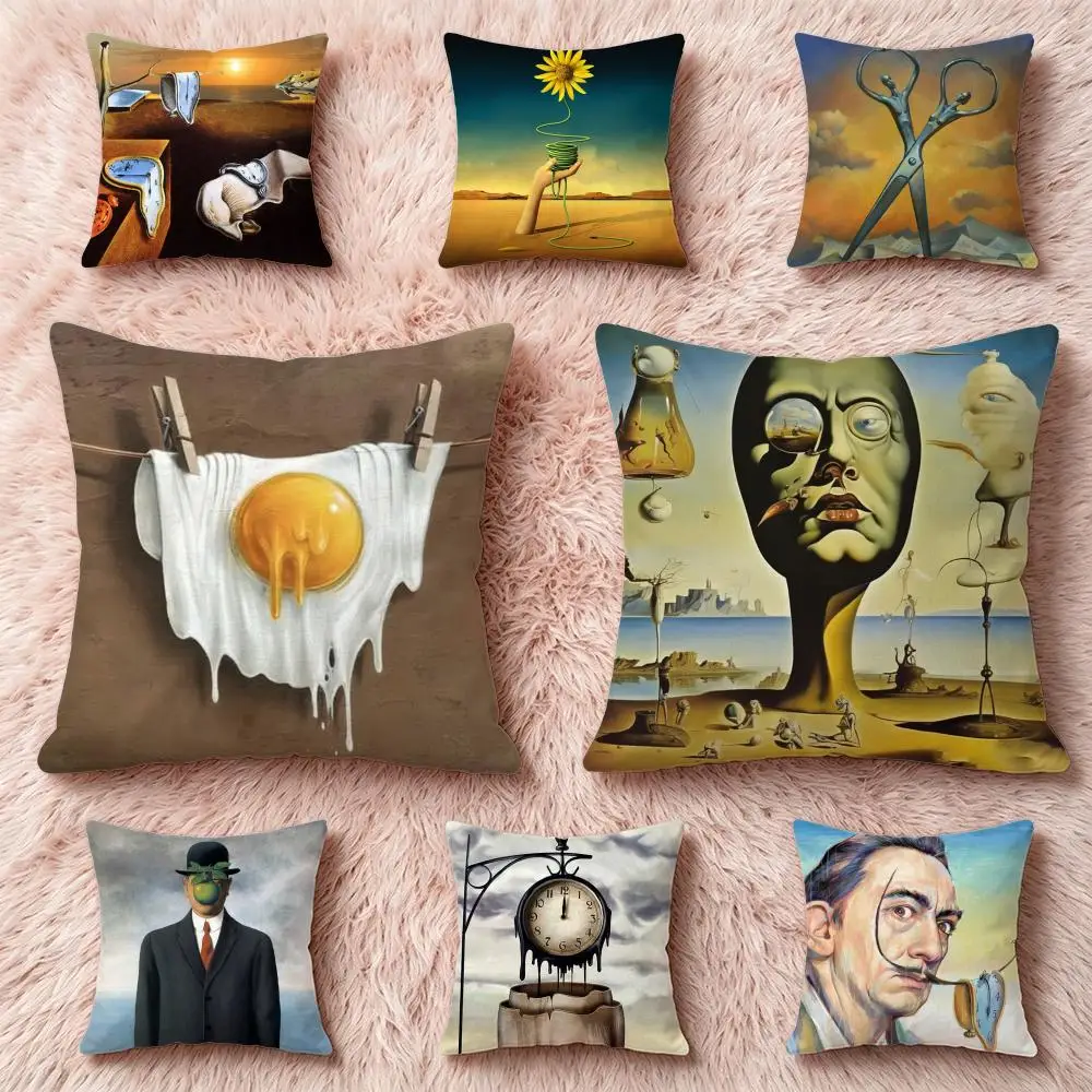 Art Salvador DaliS Cushion Cover Pillow Short Plush Pillow Cute Simple Style For Living Room Bedroom Birthday Gift