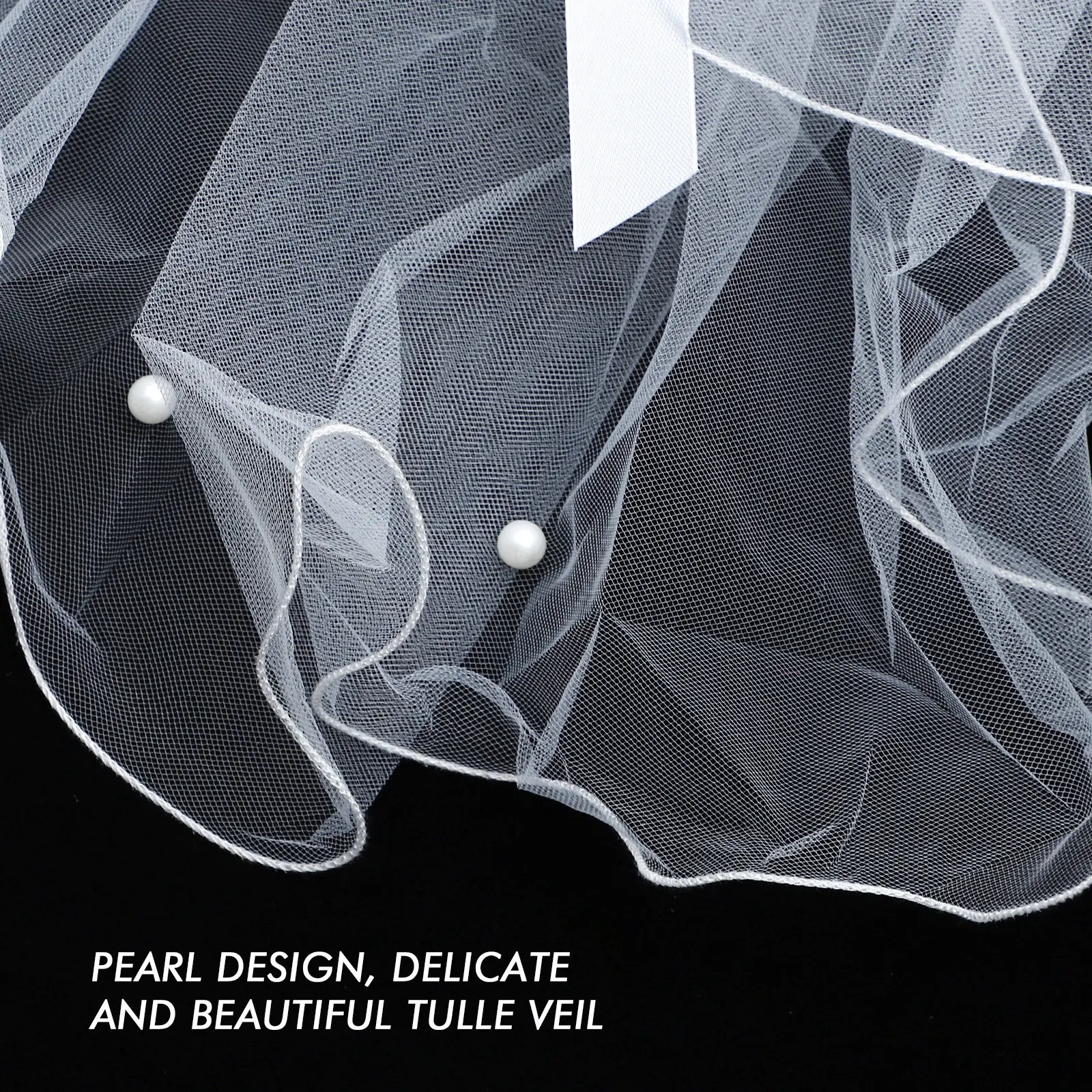 

Детская двухслойная свадебная фата с жемчужным бантом, мягкий нежный аксессуар для волос, детская фата для особых случаев