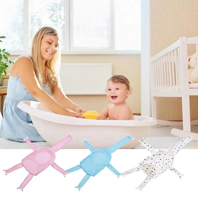 

Bath Seat Support Net Breathable Newborn Bathtub Mat With Soft Headrest Infant Bath Supporter Net Kids Safety Security Seat