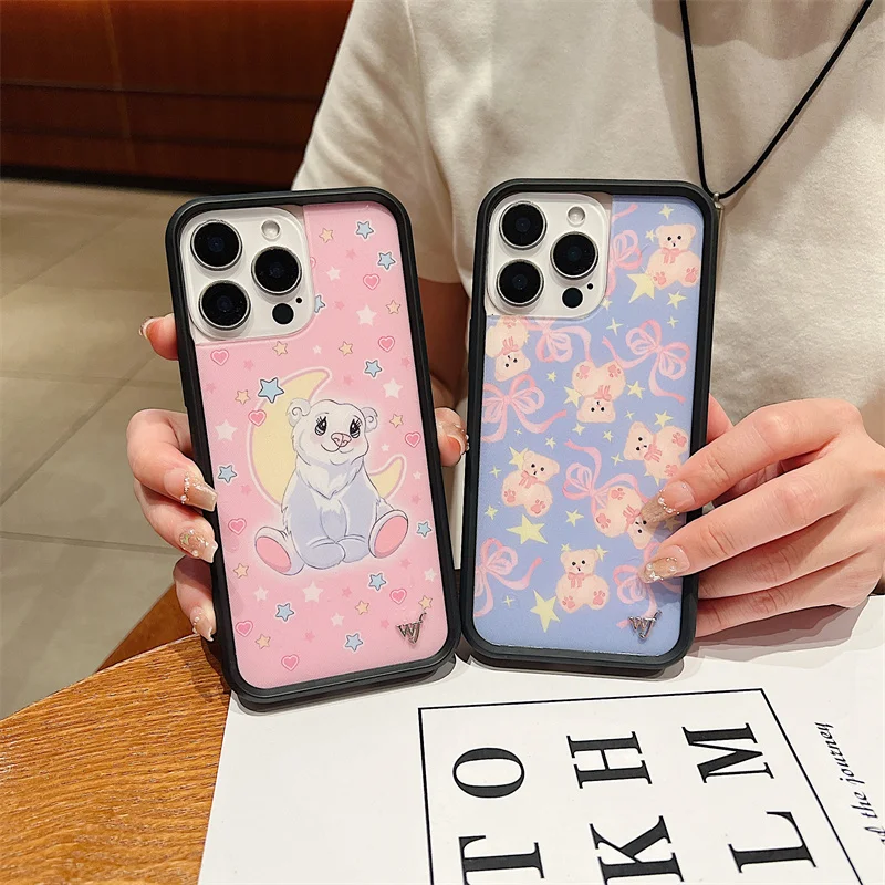 Wildflower Safari Babies Bear Phone Case For iPhone 17 16 15 14 13 12 Pro Max Plus wf Bear-y Ballet Shockproof Back Cover Funda - Image 4