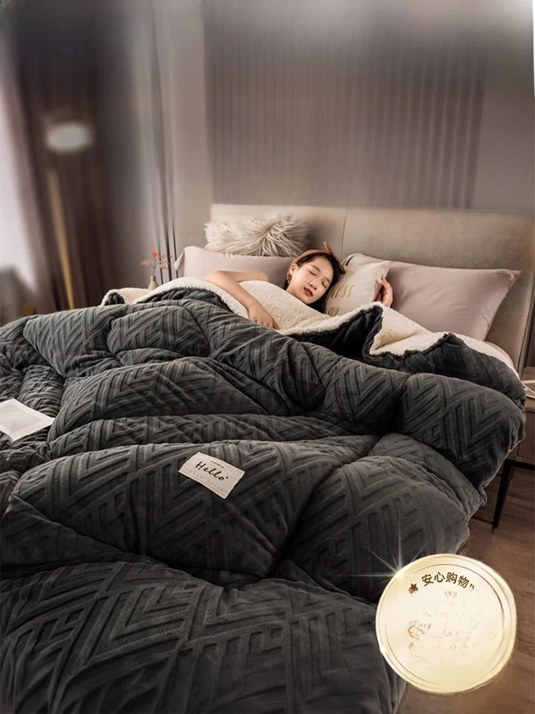 

Одеяло Thiened Lamb Velvet, зимнее, утепленное, 0 Pou Thi, для студентов, одинарное, хлопковое, зимнее постельное белье