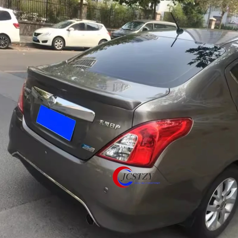 Para Nissan Versa Almera Sunny 2011 2012 2013 2014 2015 2016 Sunny Spoiler cubierta de maletero trasero de coche alerón de ala