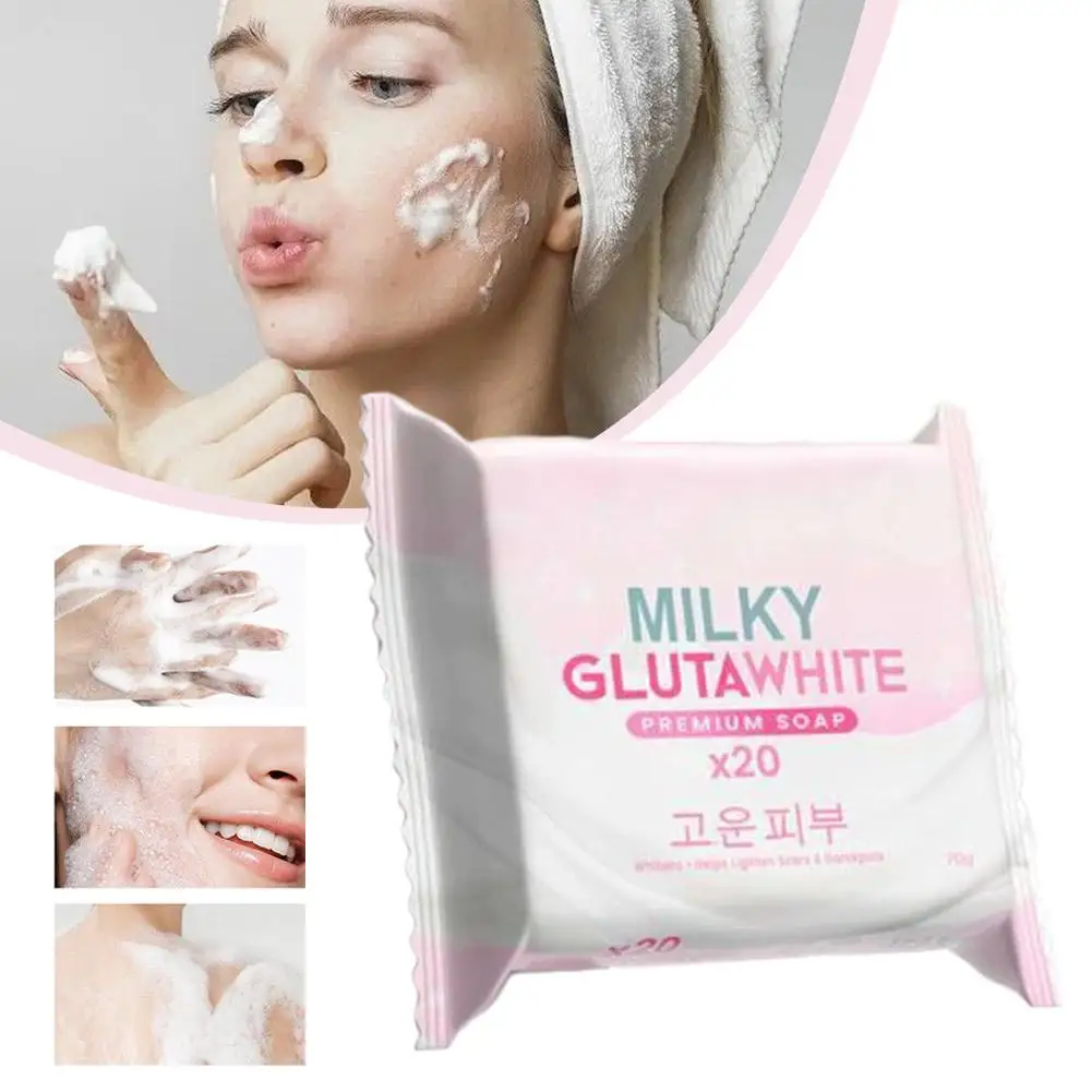 

Milk Glutathione Whitening Soap Natural Nourishing Brightening Body Facial Soap Gentle Cleansing Moisturizing Soap For All Skin