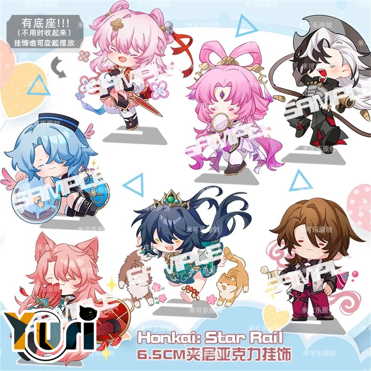 

Игра Honkai: Star Rail Boothill Gallagher March 7 Fuxuan Jiaoqiu Misha Yunli 6,5 см, акриловый брелок, игрушка для косплея, милый подарок