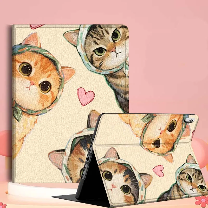 

Vintage Cat Cartoon Pattern For iPad mini Air 1 2 3 4 5 6 7 6th 7th 9 11 13 M3 M2 gen 7.9 8.3 10.9 Inch 2025 Tablet Case