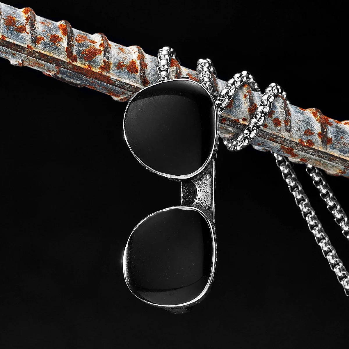 

Trendy Sun Glasses Stainless Steel Men Women Necklaces Pendants Chain Unique Punk Rock Fashion Jewelry Creativity Gift Wholesale