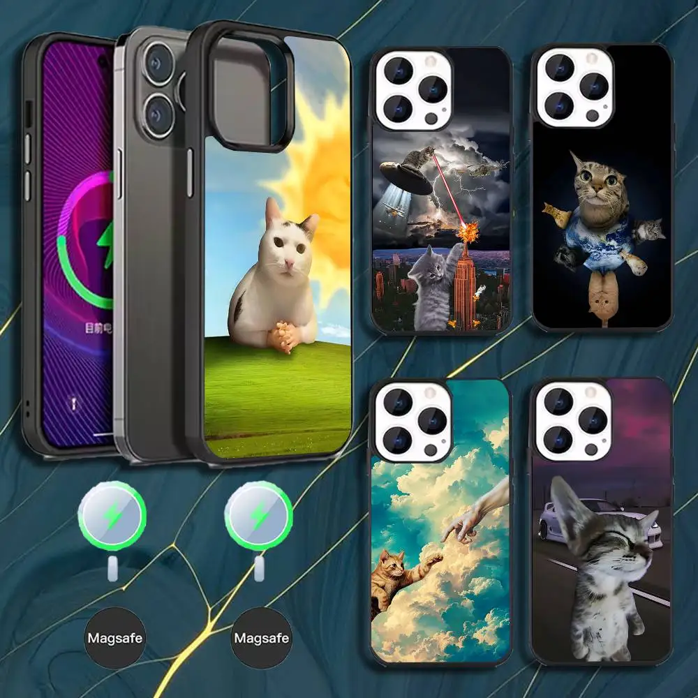 

Ctue Memes Cat Phone Case For iPhone 17,16,15,14,13,12,11,Pro,Max,Plus,Mini,Magsafe,Magnetic Wireless Charging Case