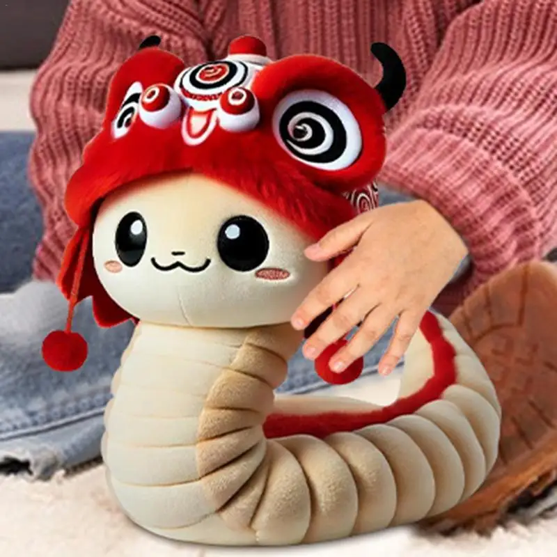 Chinese New Year Snake Plush Toy Animals Throw Pillow 9.8 Inches Snake Mascot Decoration Snake Stuffed Toy Chinese New Year