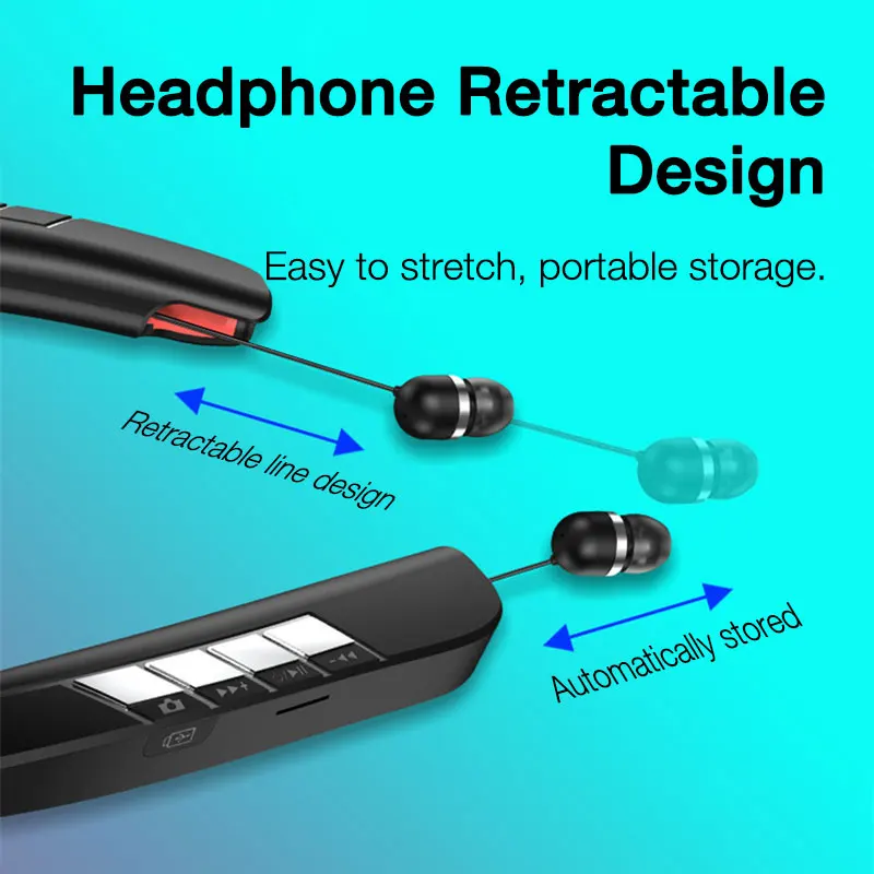 New LZ-3 Halter Neck Bluetooth Headphones Wireless Headphones Bass Earphone Neckband Stereo Sport Headset with Mic TF Card