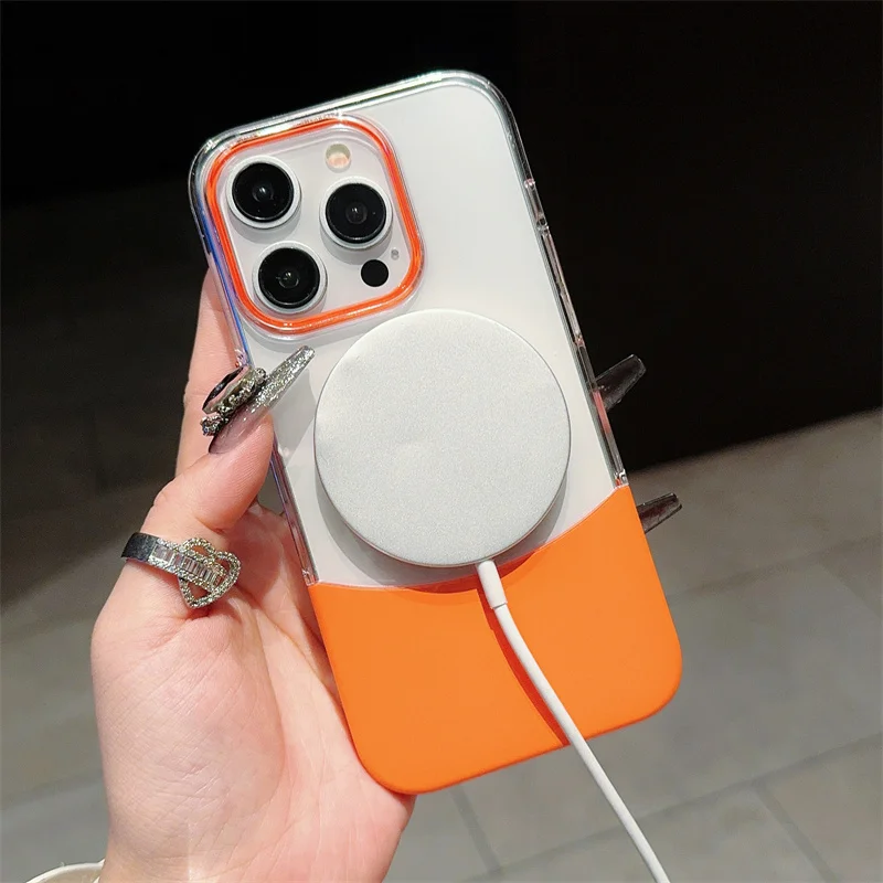 Fashion Magnetic Dual Color Detachable Phone Case For iPhone 15 14 Plus 15 13 12 Pro Max Large Window Shock-Absorbing Back Cover - Image 6