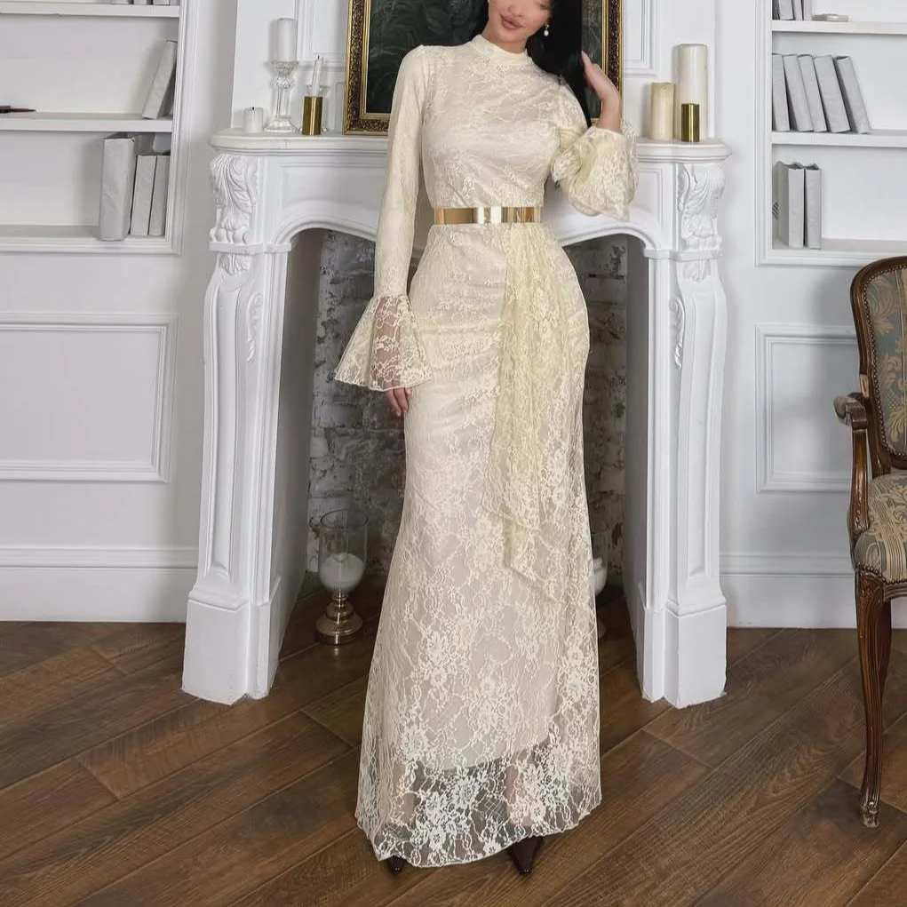 

Dresses Women Abaya Party Dubai Kaftan Jalabiya Lace Dress Eid Muslim Vestidos Ramadan Maxi Gown Morocco Abayas Arab Long Robe
