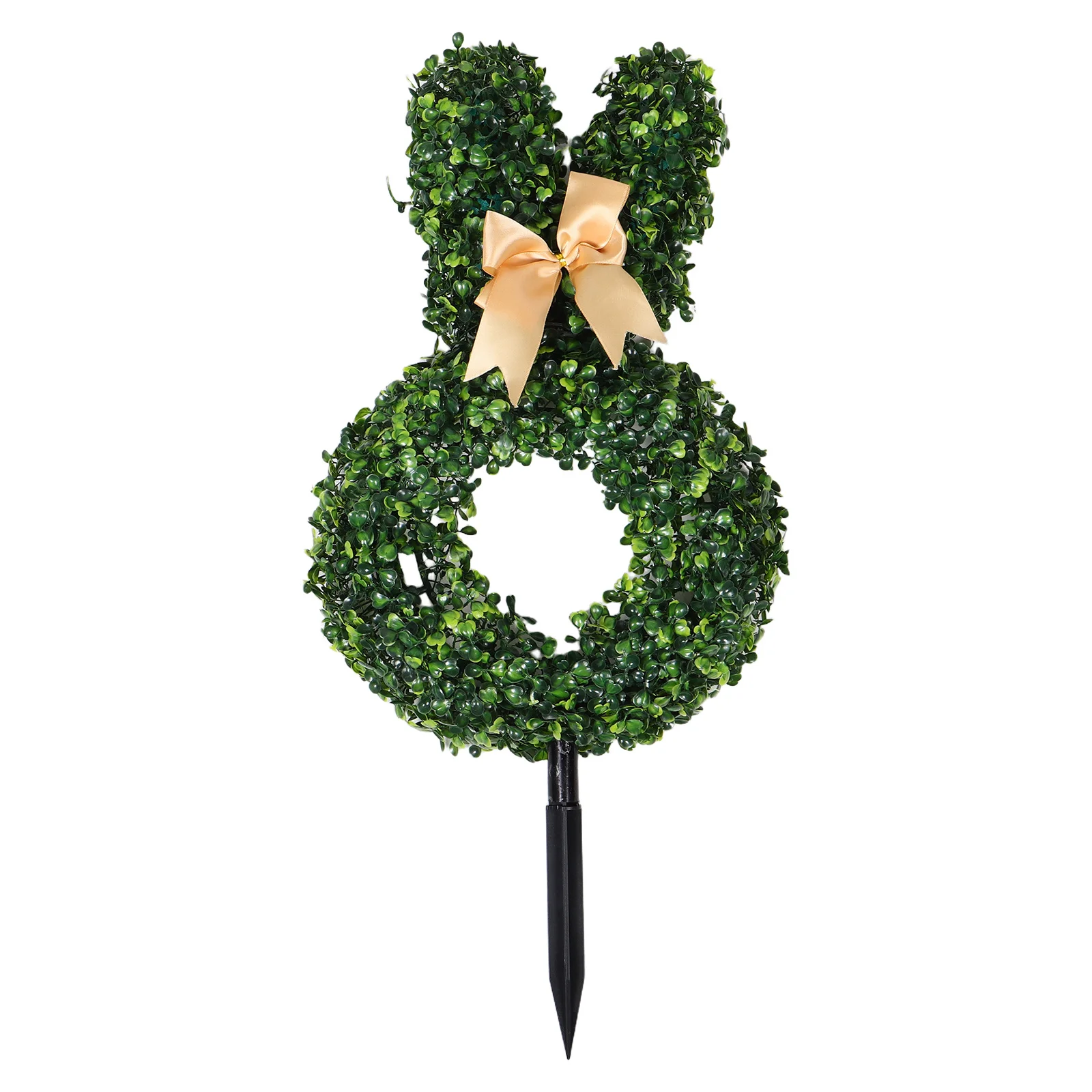

Easter Bunny Topiary Realistic Artificial Rabbit Plant Bow Easter Holiday Garden Simulation Tree Stake Bunny Topiary Outdoor
