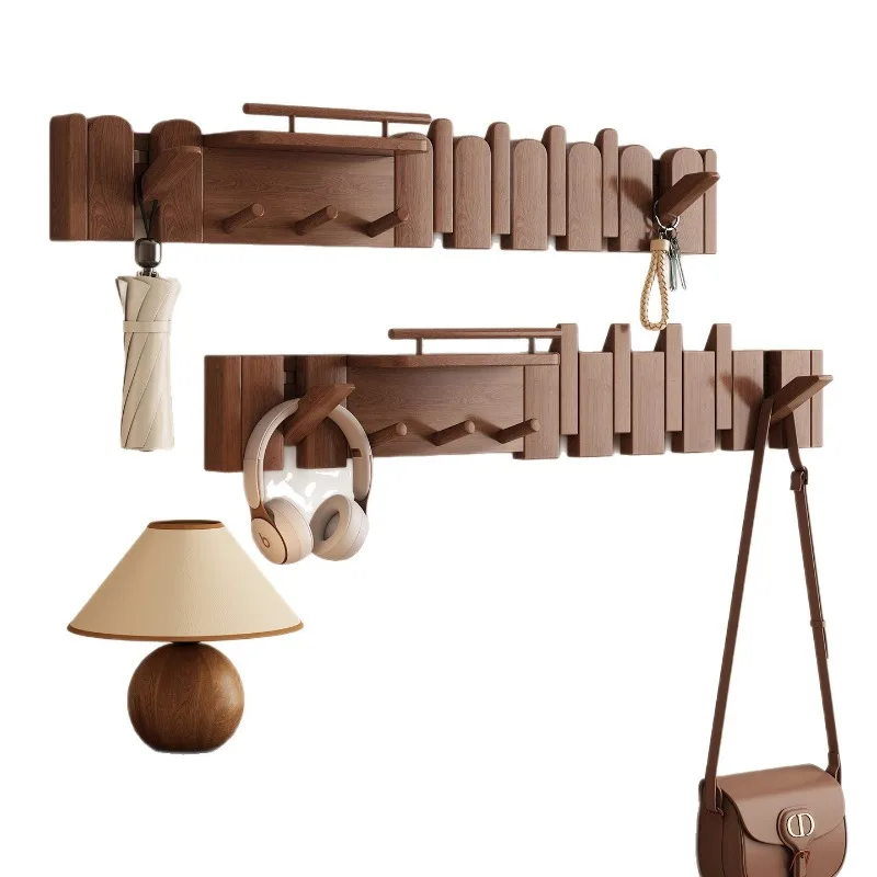 Solid wood piano key hanging hanger entry door decorative hook wall hanging creative entrance entrance door hanging key storage