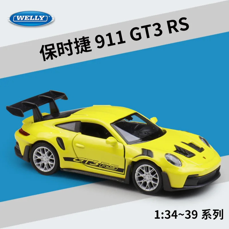 

WELLY 1:36 Porsche 911 GT3 RS Simulation Alloy Car Model Pull Back Toy Gift Diecast Alloy Car Model Collectible