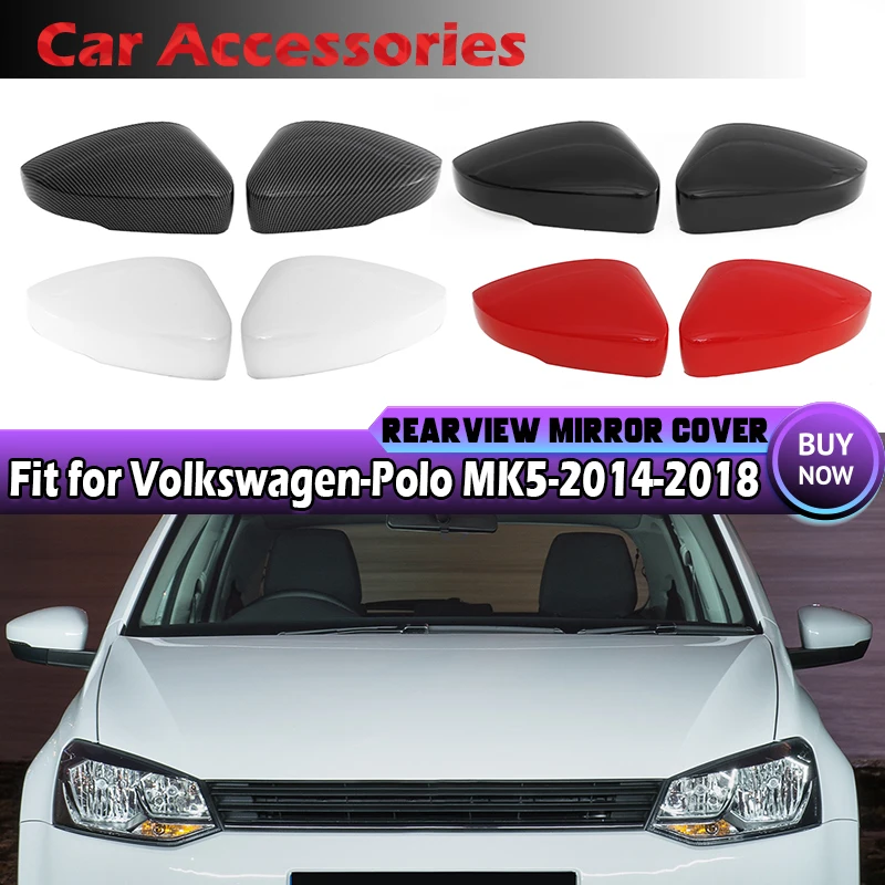Pasuje do Volkswagen VW Polo MK5 6R 6C Osłona lusterka wstecznego bocznego Wymiana osłony lusterka bocznego Czarny Czerwony Akcesoria do lusterka bocznego