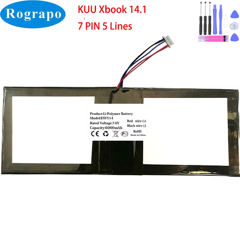 New 7.6V 6000mAh ENVY14 Laptop Battery For KUU Xbook 14.1 Notebook