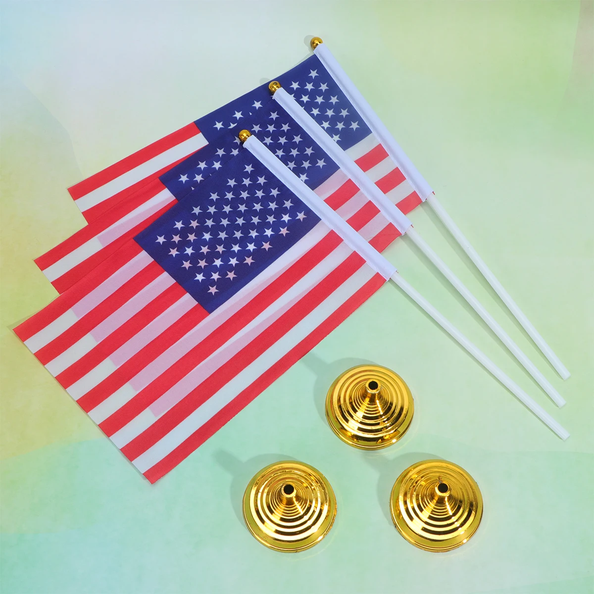 48 pcs Flag Set Office Desk Decor Polyester Small Mini National Day American Style Craftsmanship Quality