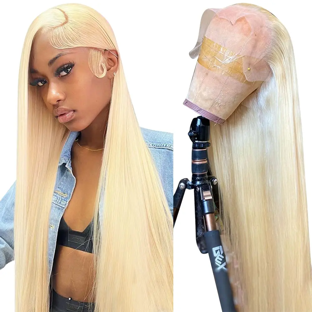 

613 Honey Blonde Straight 13x6 Lace Frontal Human Hair Wigs Cheap on Sale 13x4 Lace Front Colored Wigs For Women Choice Cosplay