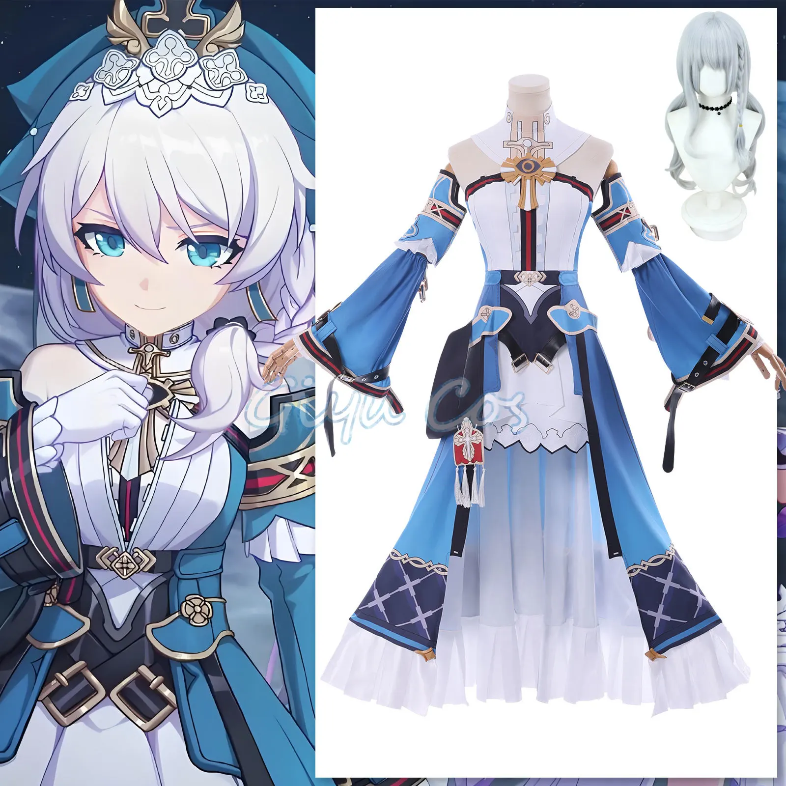 

Honkai Impact 3 Theresa Apocalypse Cosplay Costume Wig Anime Halloween Costumes for Game Uniform