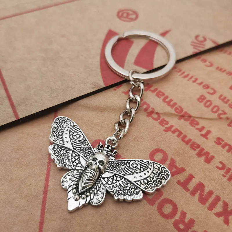 1 Stück Todes motte Anhänger Schlüssel anhänger Vintage Schlüssel ring Auto tasche Mode Goth Zubehör Geschenk – Detail 6