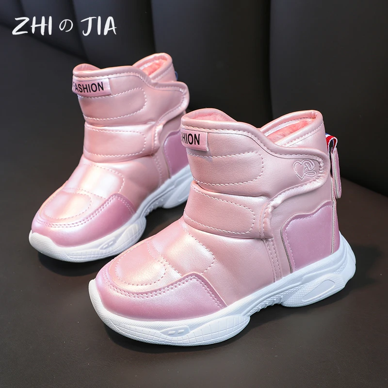 2025 Girls Boots Fashion Snow Boots For Kids Boots For Toddler Boys Girl Toddlers Winter Warm Cotton Plush Fur Sports Snow Boots