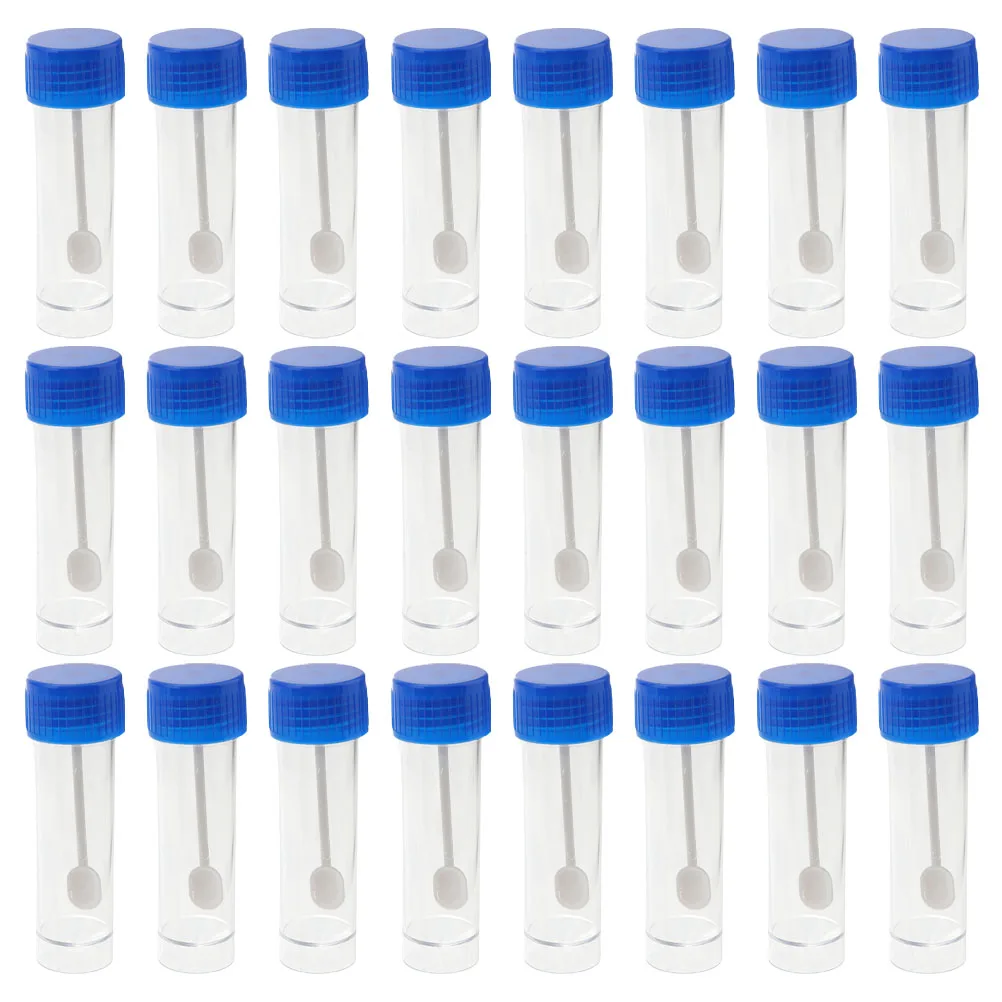 

50Pcs Stool Sample Cups 25ml with Spoon Convenient Fecal Sampling Containers for Hospital Lab Testing Accurate