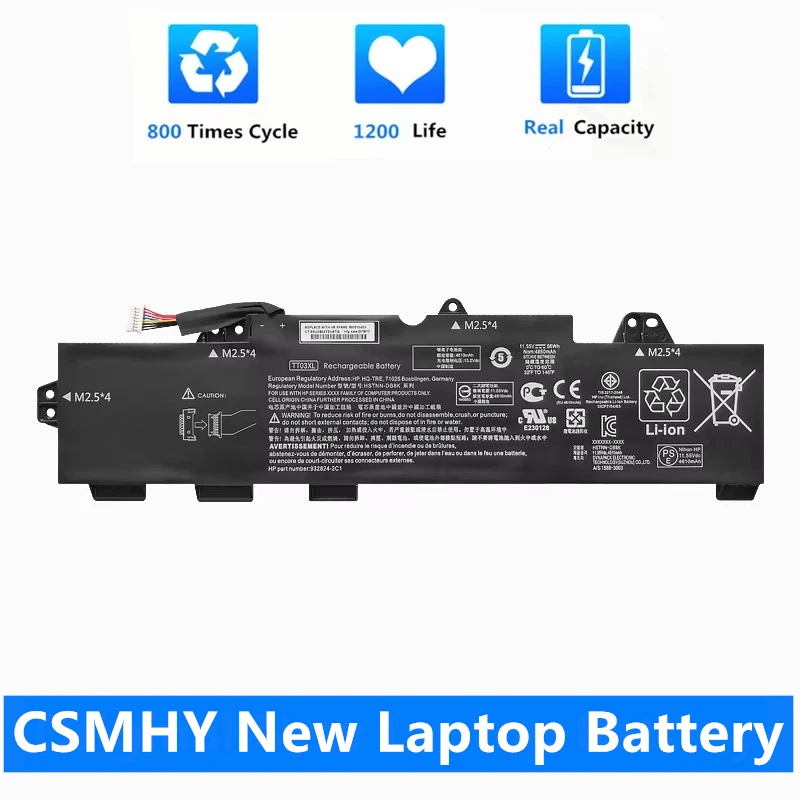 CSMHY New TT03XL Laptop Battery For HP EliteBook 755 850 G5 G6 ZBook 15U G5 G6 HSTNN-UB7T HSTNN-LB8H DB8K 933322-855