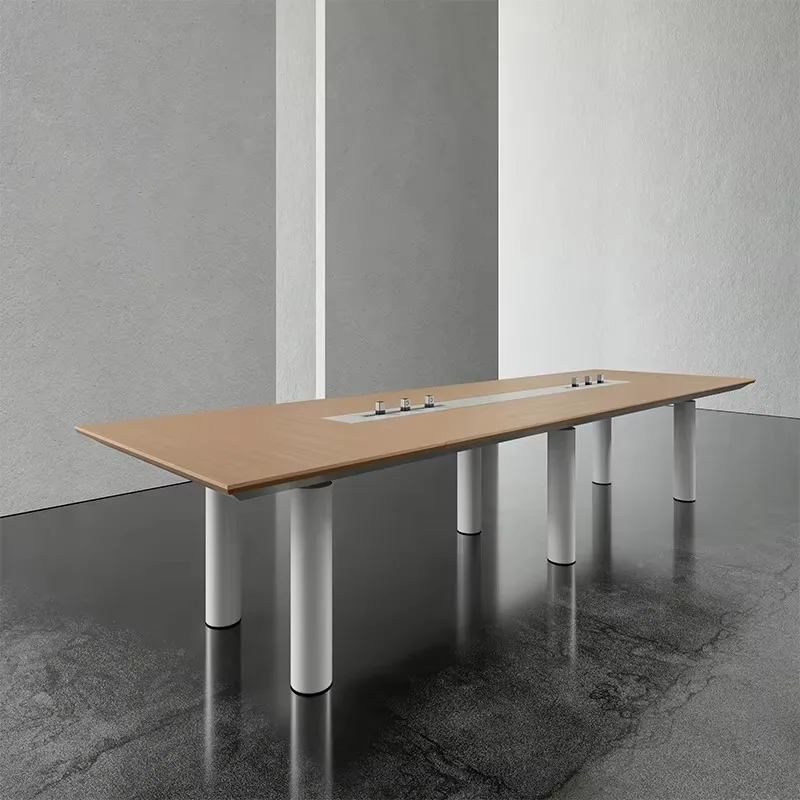 Modern luxury office conference table, new wooden furniture, suitable for commercial office meeting rooms