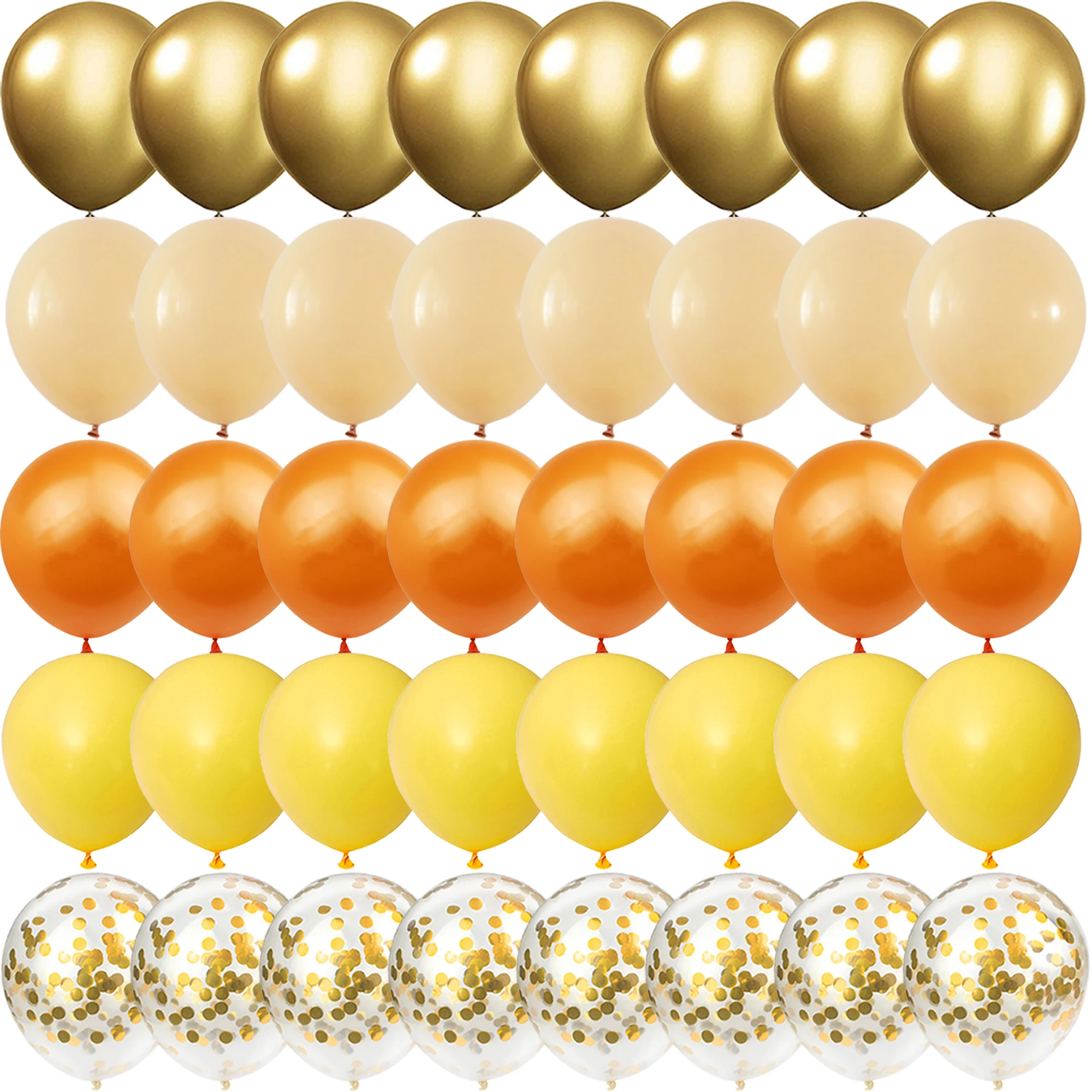 

40PCS 10/12inch Gold Orange Yellow Balloons Gender Reveal Wedding Valentine's Day Baby Shower Birthday Globos Party Decorations