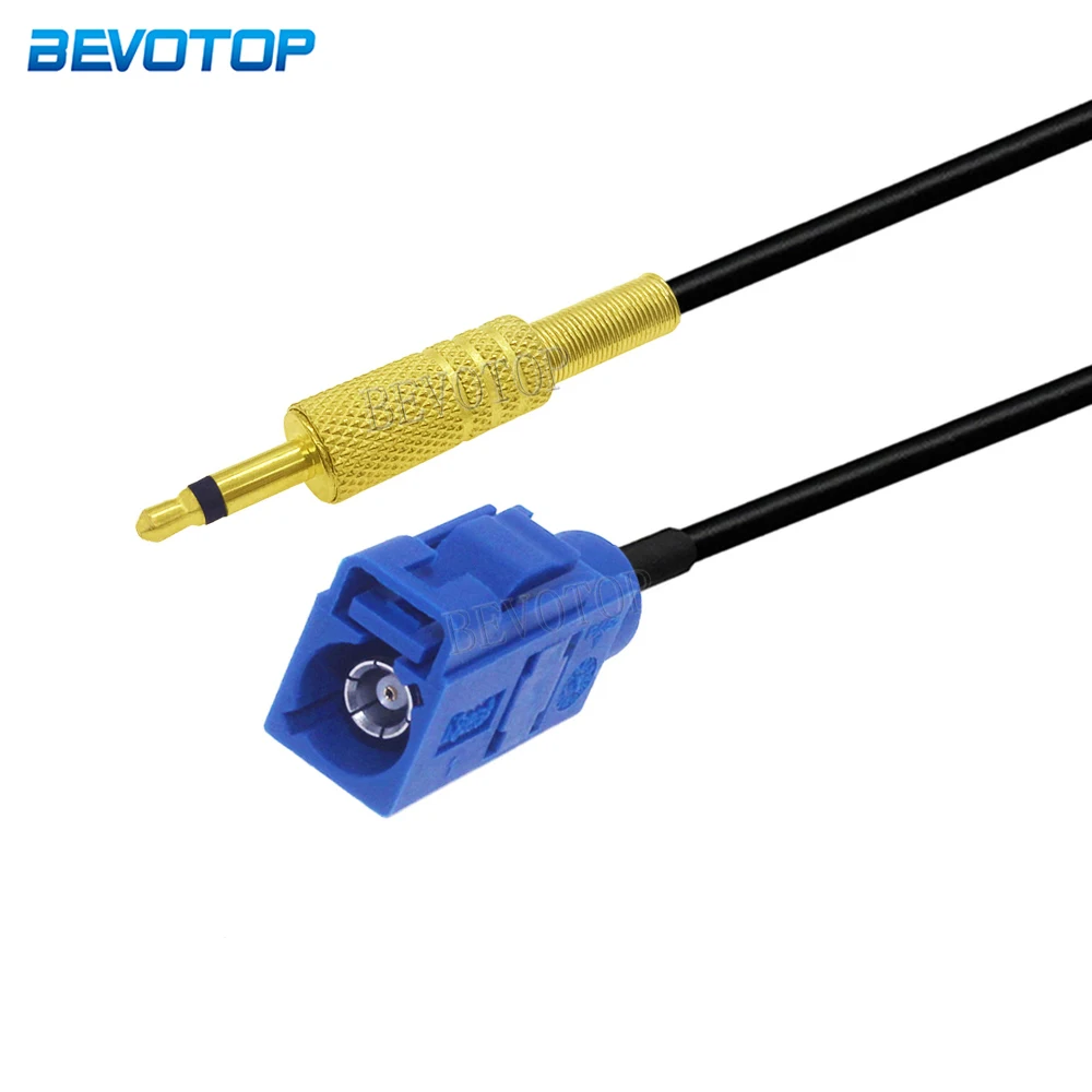 

1Pcs RG174 Blue Fakra C Female Jack to 3.5mm 1/8" Mono TS Male plug Connector Crimp RG174 RF Coaxial Jumper Pigtail Cable