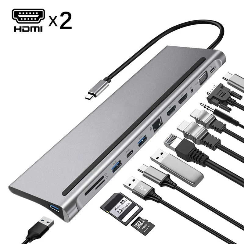 

Док-станция для ноутбука USB C HDMI VGA USB PD LAN RJ45 SD-концентратор Адаптер для ноутбука Macbook DELL HP XPS Surface Lenovo ThinkPad Dock