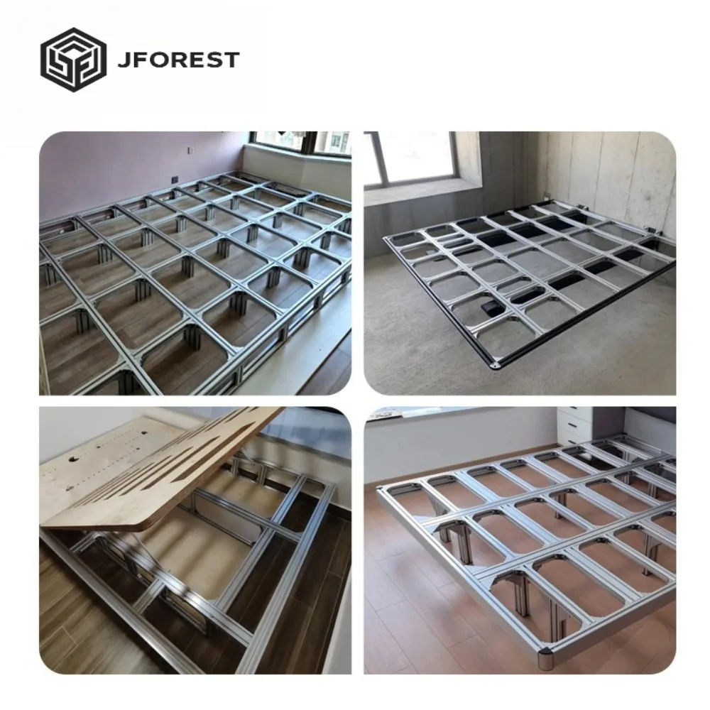 Eco-friendly Aluminum Floating Bed Frame Modern Industrial Suspended Platform for Master Bedroom Durable Alloy Double Size