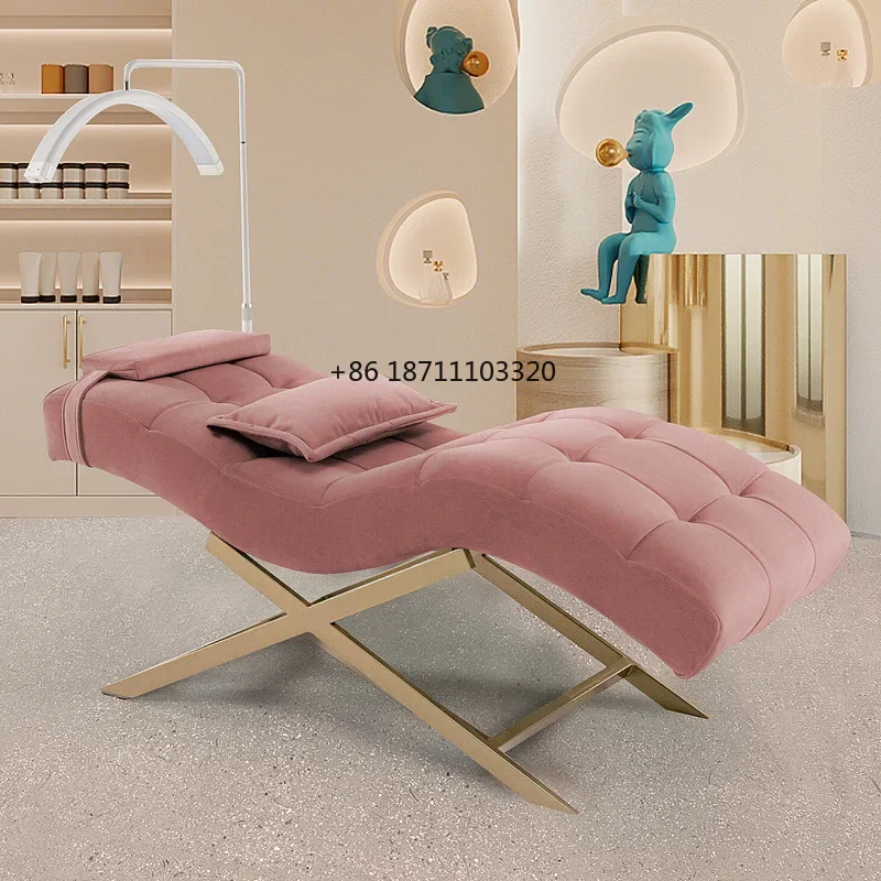 New Popular Design Beauty Salon  Eyelash Facial Bed Modern Curved Salon Cosmetic Lash Bed For Sale