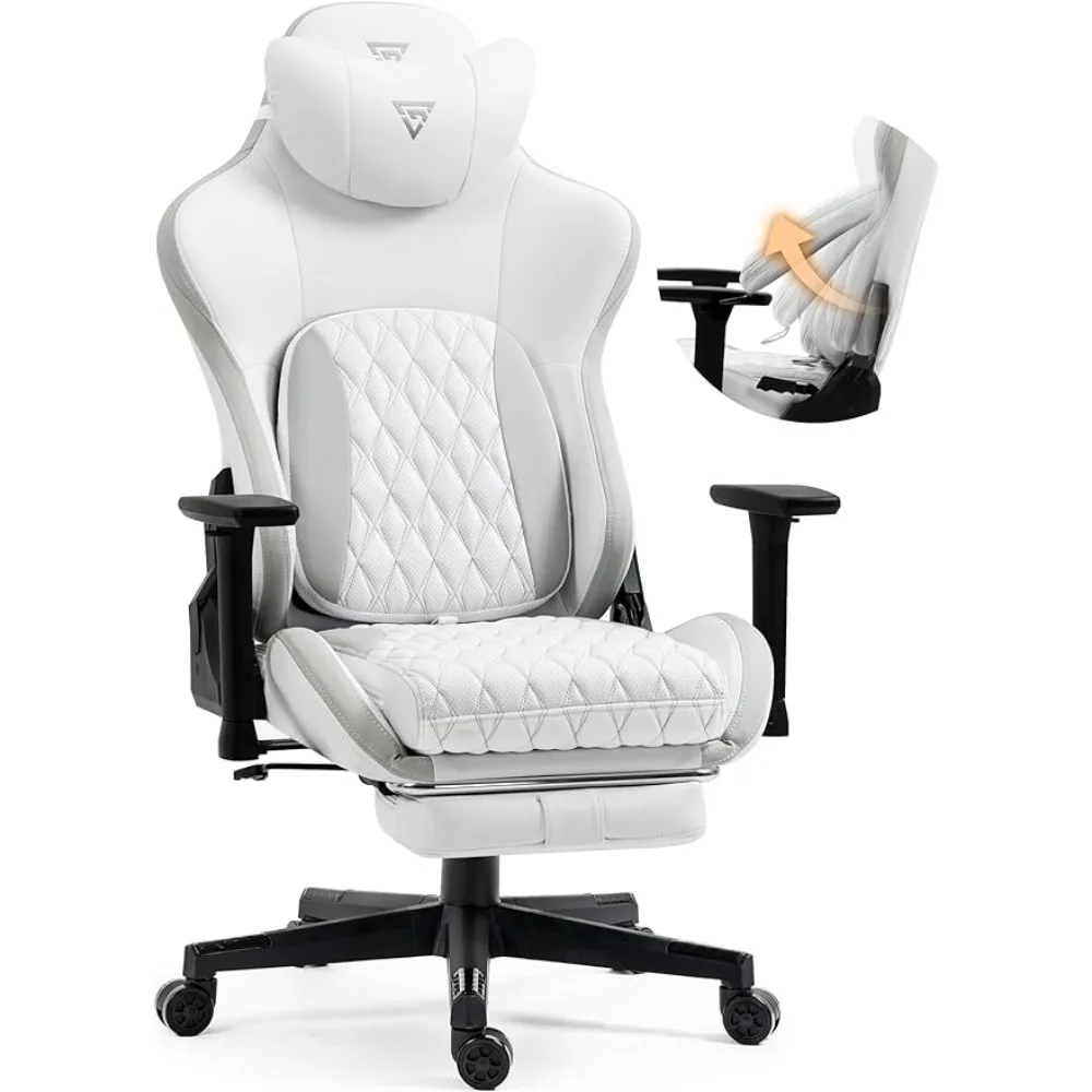 

Gaming Chair- Gaming Chair With Footrest Mobile 400LBS White Gamer Chairs Furniture Design Armchair Computer Office Ergonomic