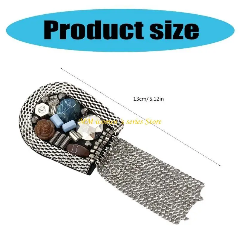 Q39C Fashion Beaded Epaulette for Clothes Punk Coat Suit DIY Fashion Shoulder Epaulet