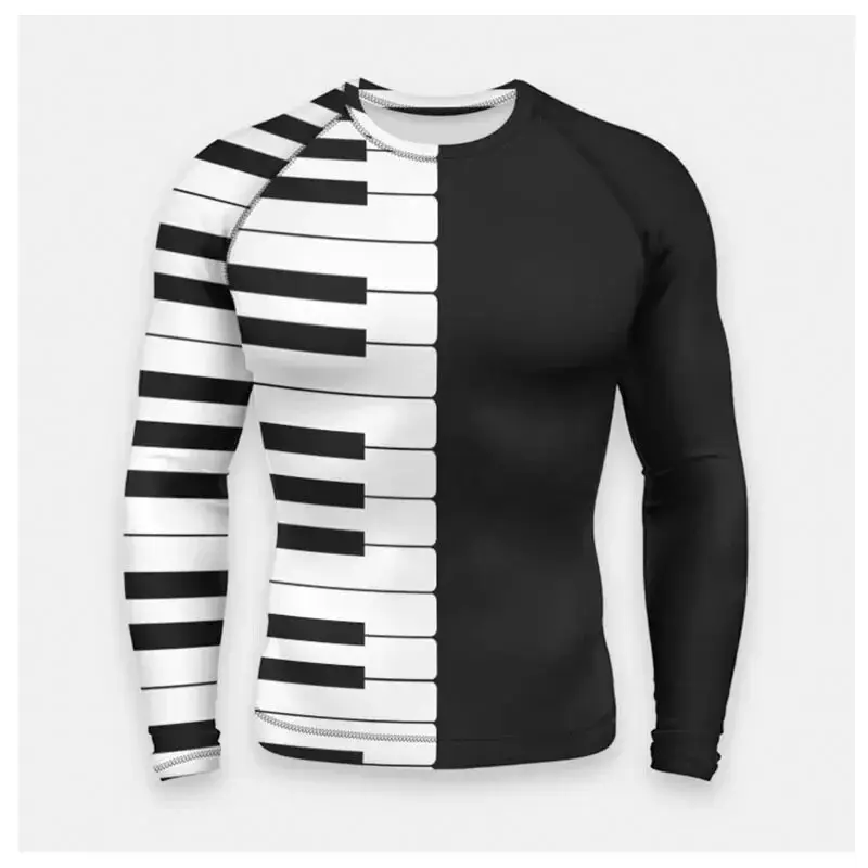 Zebra Striped 3D Printed Fun Street Hip-hop Round Neck Long Sleeved Fashionable Avant-garde Casual Minimalist Men\'s T-shirt Top
