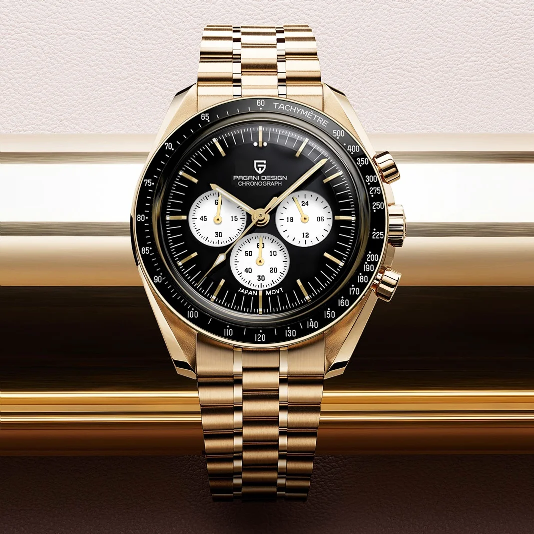 2026 PAGANI DESIGN Nuovo Orologio da Uomo di Lusso con Cronografo Sportivo, Quadrante Tondo, Movimento Giapponese, Vetro Zaffiro AR, Cassa in Acciaio 316L, Lancette Luminose