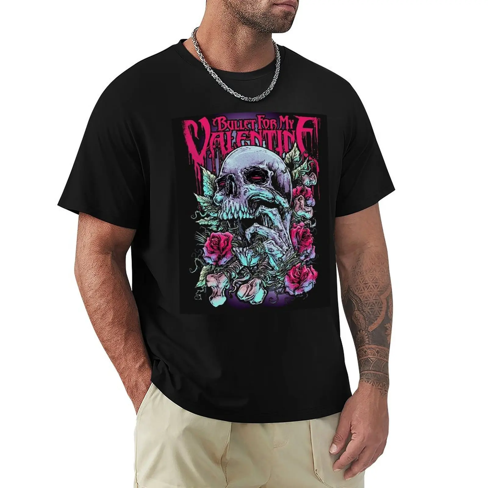 

BULLET FOR MY VALENTINE- LOGO T-Shirt cotton graphic tees designer shirts mens designer clothes