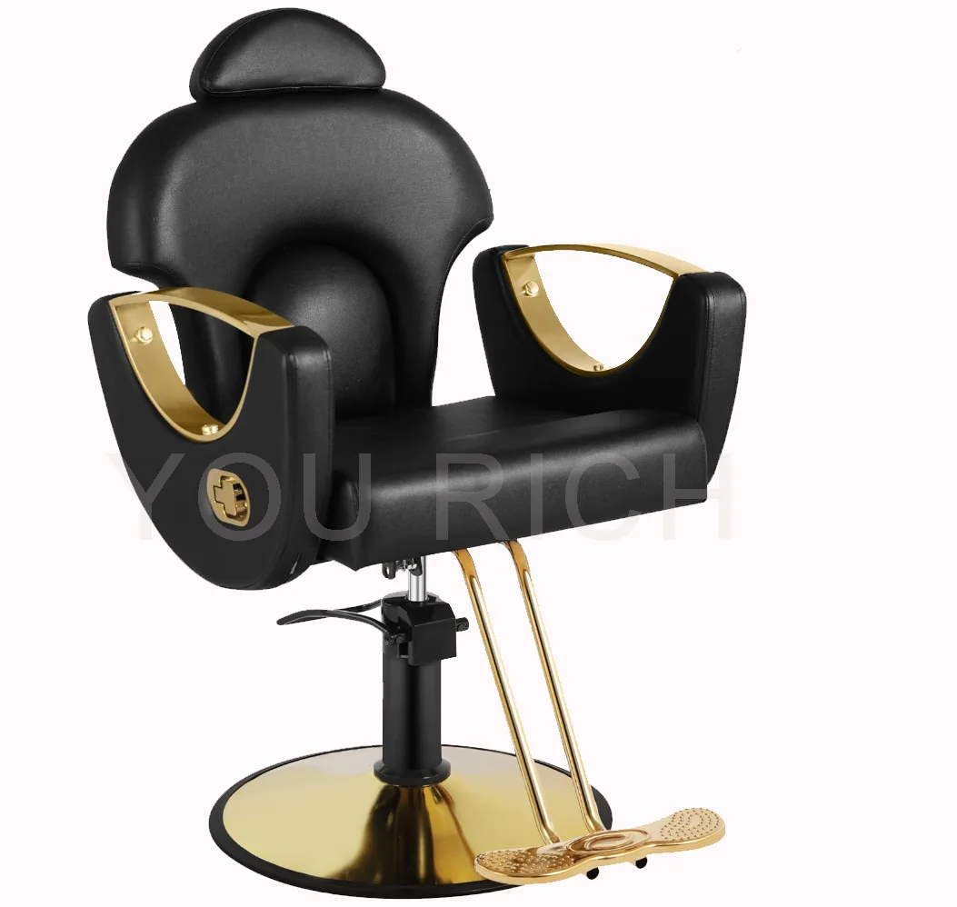 

Best Selling Black Gold Barber Chair Women's Styling Salon Chair Hairdressing Makeup Chair for Beauty Salon