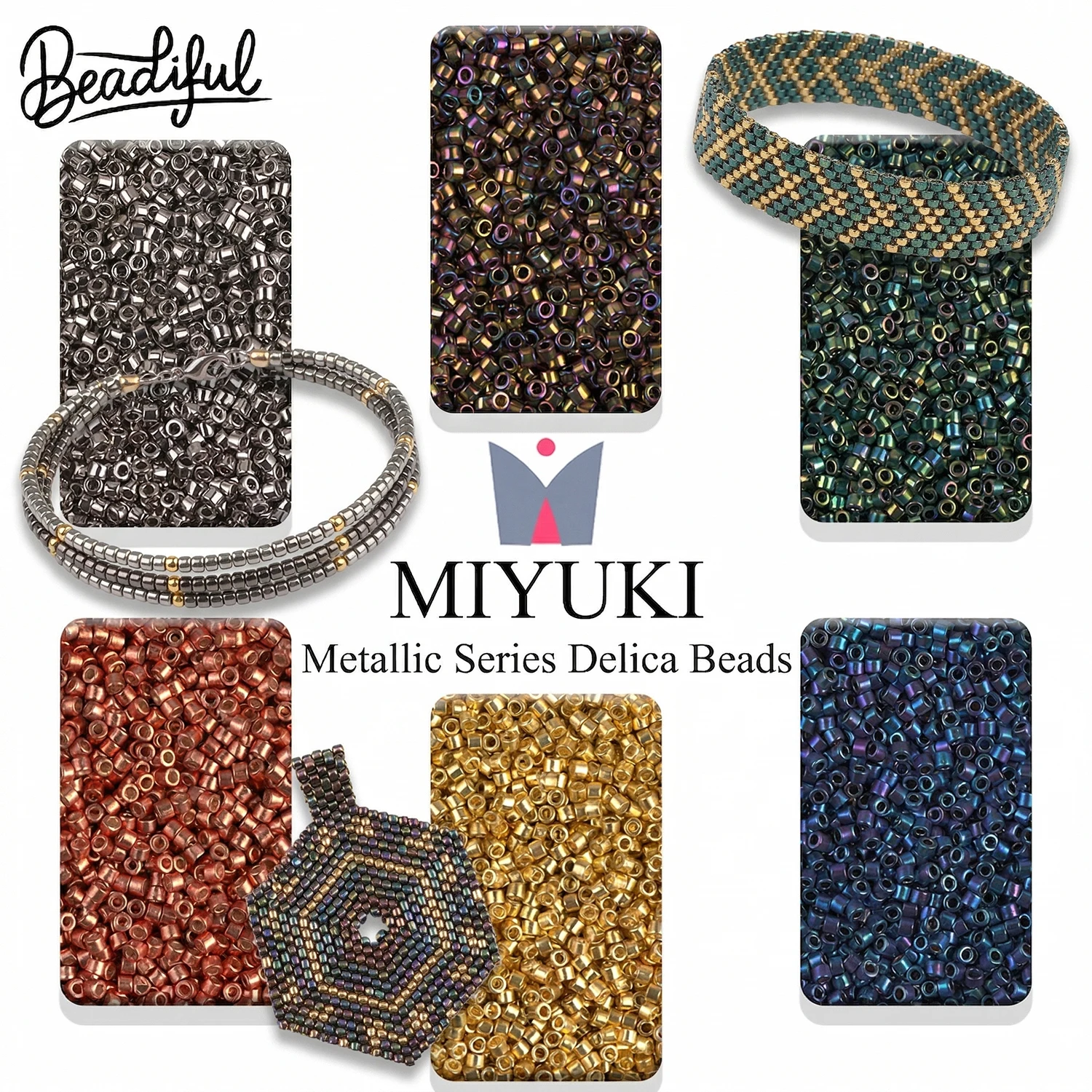 

MIYUKI Delica Beads 11/0 10g 2000pcs Metallic & Ceylon Seed Beads for DIY Jewelry Making