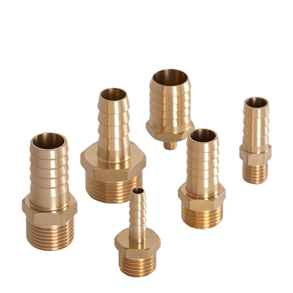 Guangluo M10 M12 Metric Male To 6 8 10 12 14 Mm Hose Barb Tail Hex Nipple Brass Pipe Fitting Connector Water Gas Air Fuel Oil