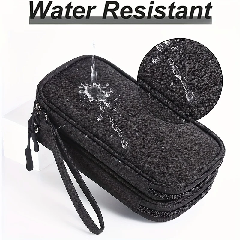 Nylon Storage Bags Double Layer Waterproof Travel Organizer For Earphone Mouse Charger Cable Hard Drives Electronics Accessories