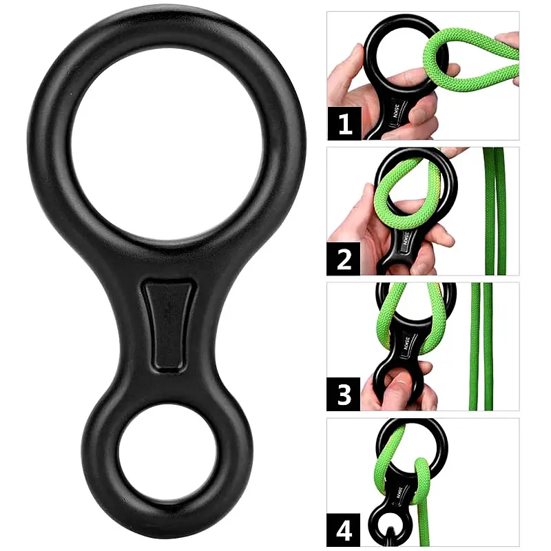 Professional Outdoor Sport Rock Climbing Descent Device Handle-Control Downhill Descender Wall Cleaning Rappelling Brake Device