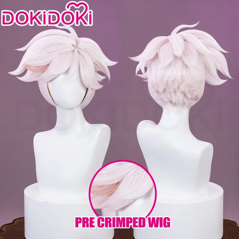 New 2025 IN STOCK Anime DokiDoki Women 28cm Short Pink Hair Angel Cosplay Spider Demon AD Wig Pre Crimped Q7Q8