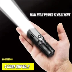Mini flashlight XHP50 LED rechargeable flashlight 1500lm powerful flashlight can be turned off with one click outdoor lighting