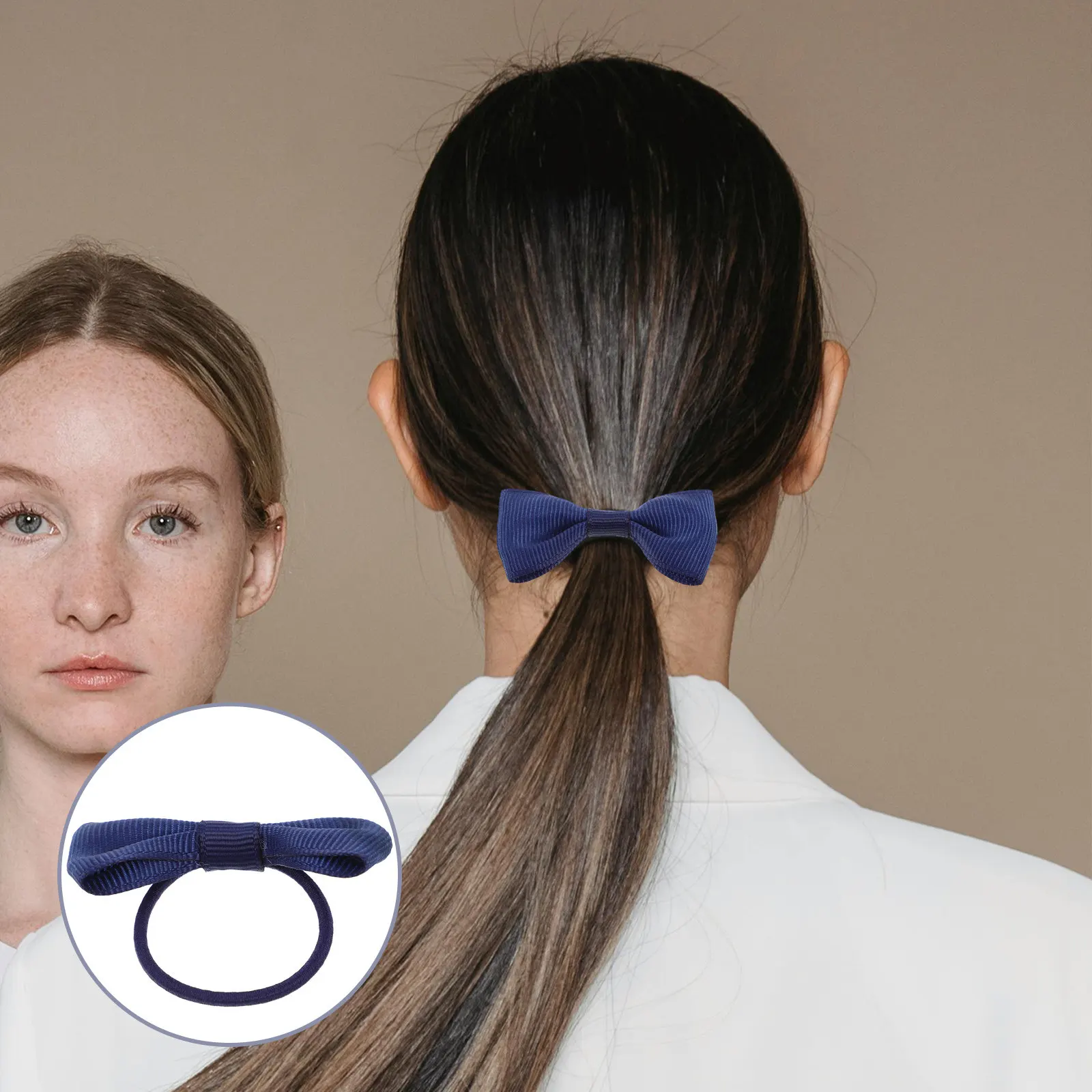 12Pcs Girls Hair Bows Elastic Hair Ties Bowknot Ponytail Holders School Uniform Accessories Comfortable Gentle Scalp Fit