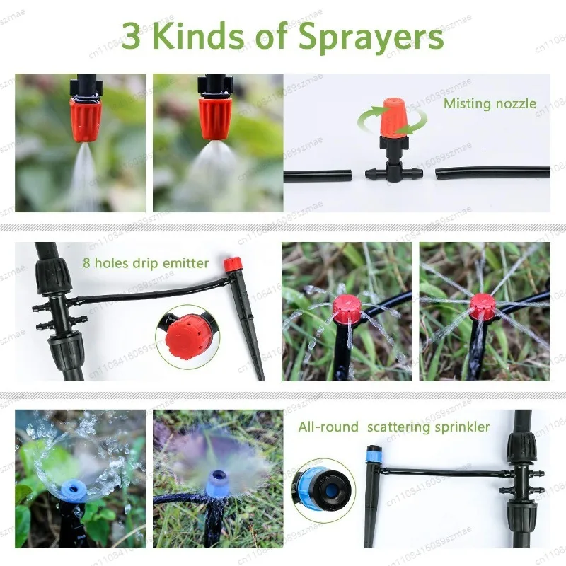 Automatic Drip Irrigation Sprinkler Set Dual Use Spray Atomization Watering System for Flowers Green Plants Garden Irrigation