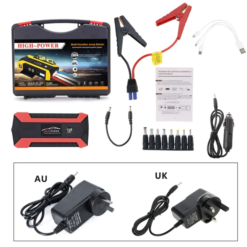 89800mAh 4 USB Portable Car Jump Starter Pack Booster Battery Dropshipping